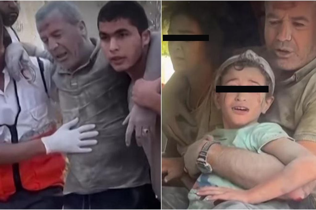 El emotivo video del rescate de papá y sus dos hijas en Gaza