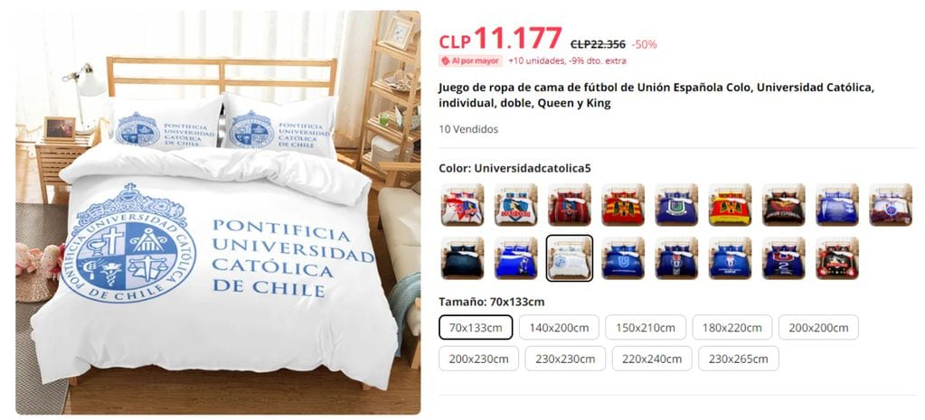 El cubrecamas de una universidad chilena se convirtió en el hazmerreír de las redes: lo venden en AliExpress