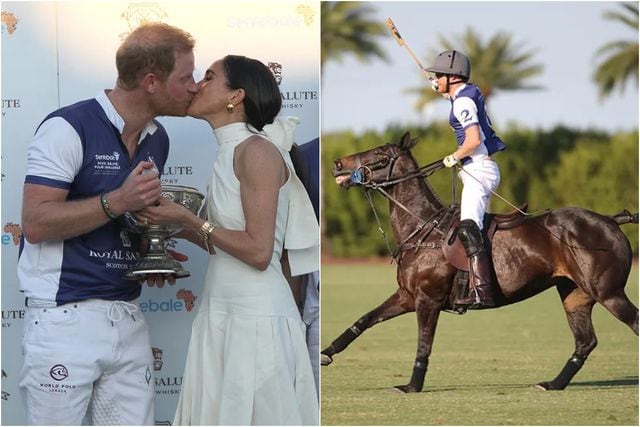 Harry y Meghan se roban el protagonismo de torneo de polo con beso de película