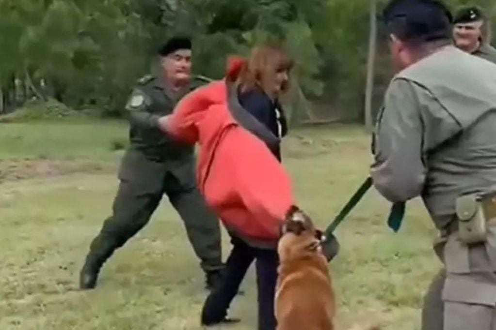 Ministra de Milei es atacada por un perro de seguridad en una demostración de Gendarmería