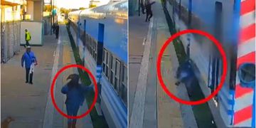 Mujer se salvó de ser arrollada por tren: intentó subirse a la mala cuando ya estaba en movimiento