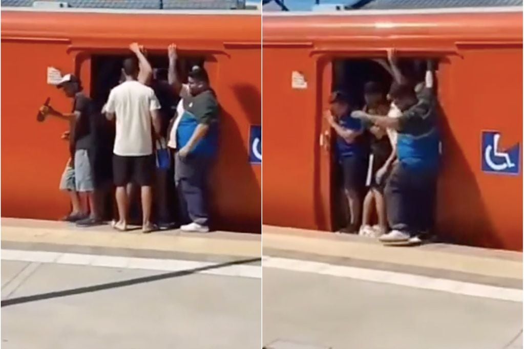 Imágenes sensibles: hombre cayó a vías del tren cuando la máquina estaba en movimiento.