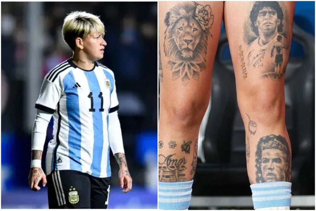 Los polémicos tatuajes de la futbolista argentina.