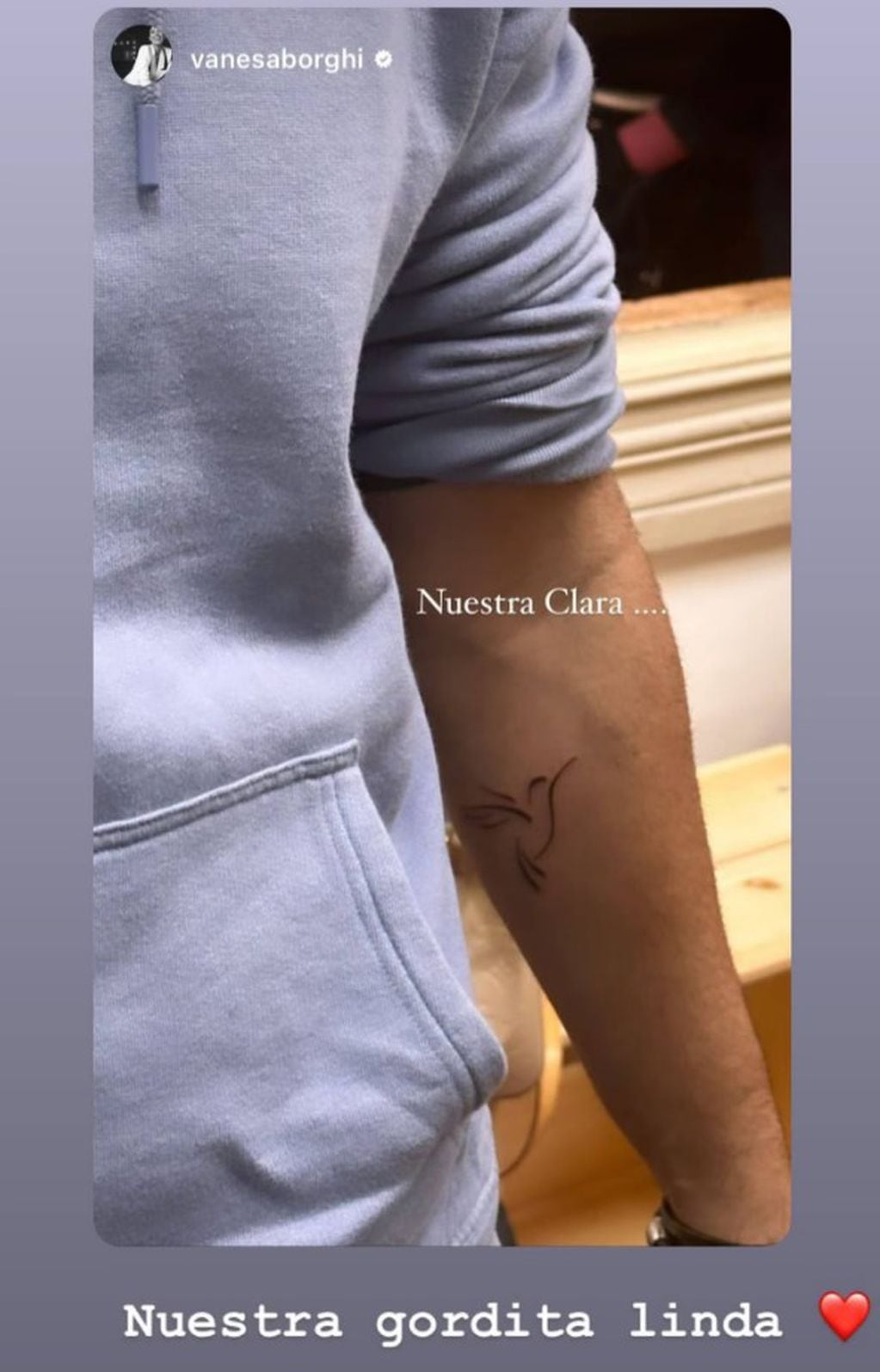El tatuaje de Vanesa Borghi y Carlos Garcés