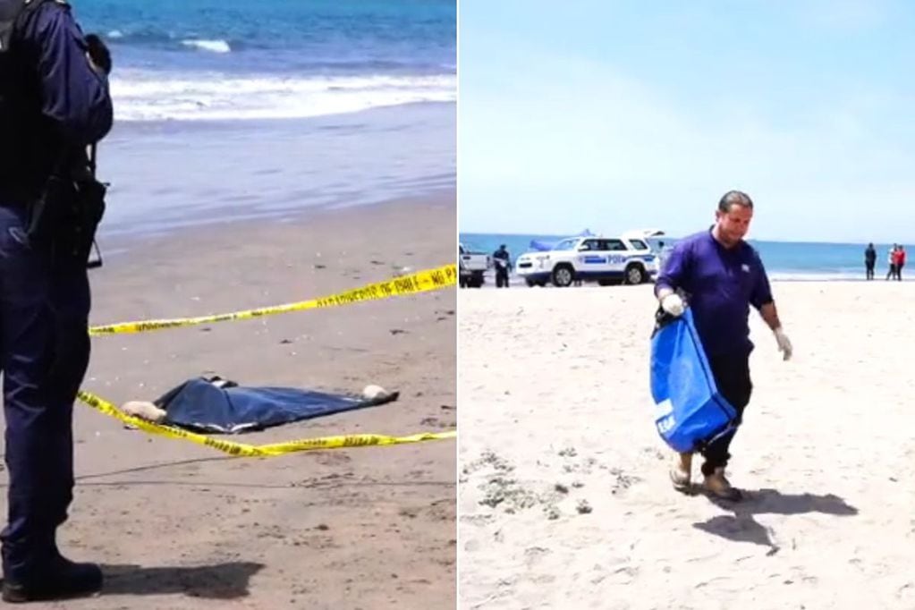 La PDI recogió restos humanos en distintos puntos de la playa de Coquimbo. (Fotos: PDI)