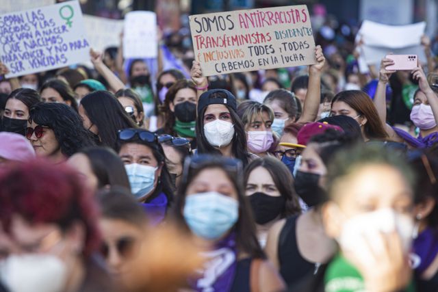 Demonstration International Women's Day In Santiago De Chile