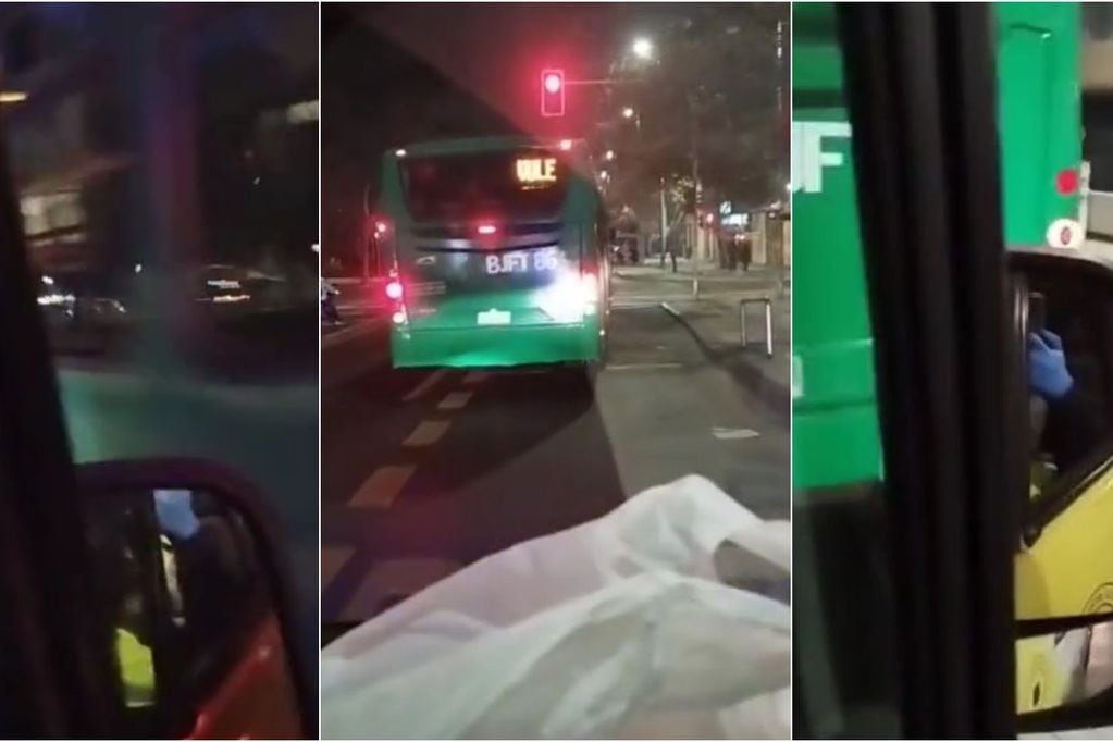 Registro captó momento en que un bus del Transantiago chocó a una ambulancia en plena Alameda