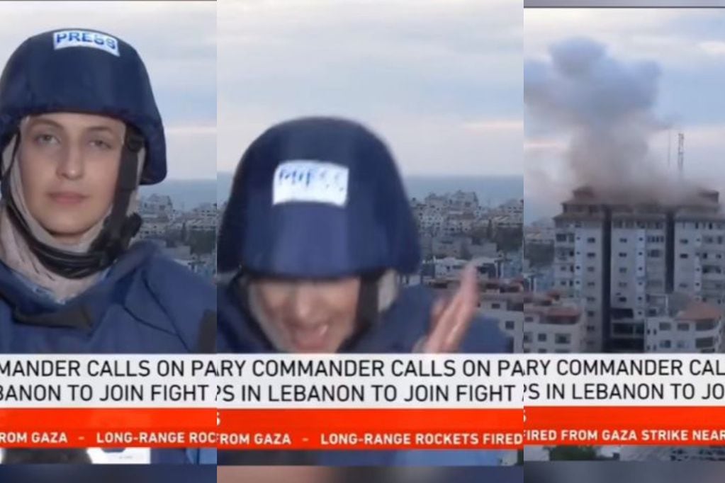 Periodista estaba en vivo cuando misil desploma edificio en Gaza