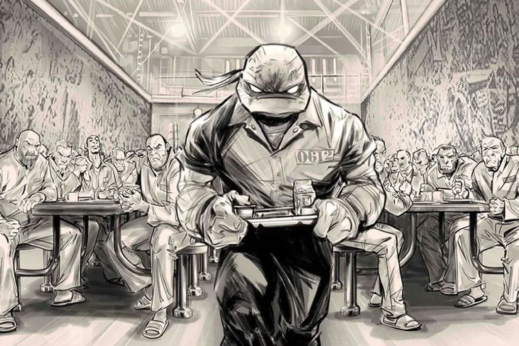 Rafael en prisión en el nuevo cómic de las Tortugas Ninja. Imagen: IDW