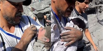 el milagroso rescate de bebé de cinco meses de entre los escombros en Gaza