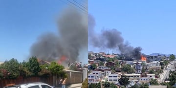 Video: captan a vecinos combatiendo un gran incendio en Quilpué