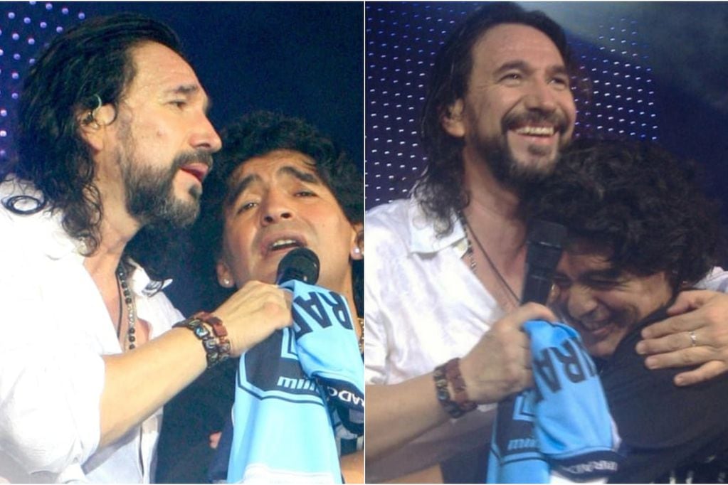 Marco Antonio Solís y Diego Maradona