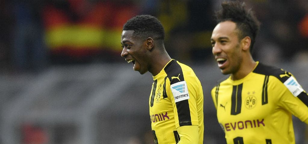 Dembélé y Aubameyang, el nuevo refuerzo del Barça, cuando jugaron en Borussia Dortmund.