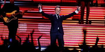 Mexican singer Luis Miguel performs during a concert in Buenos Aires