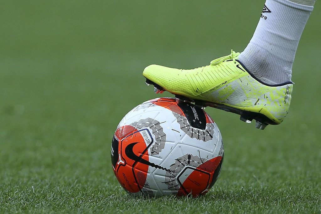 Nike boot and new white Premier League Ball during the Premier League match between Burnley and Bournemouth at Turf Moor, Burnley, England on 22 February 2020. Photo Craig Galloway / ProSportsImages / DPPI