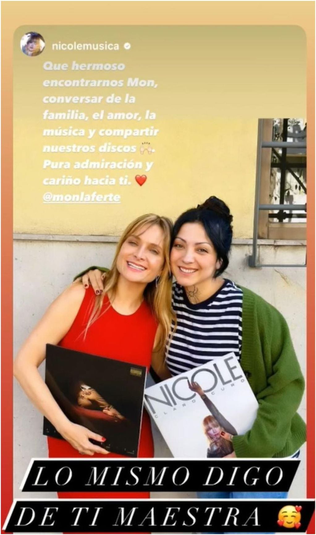 Nicole y Mon Laferte vía Instagram 