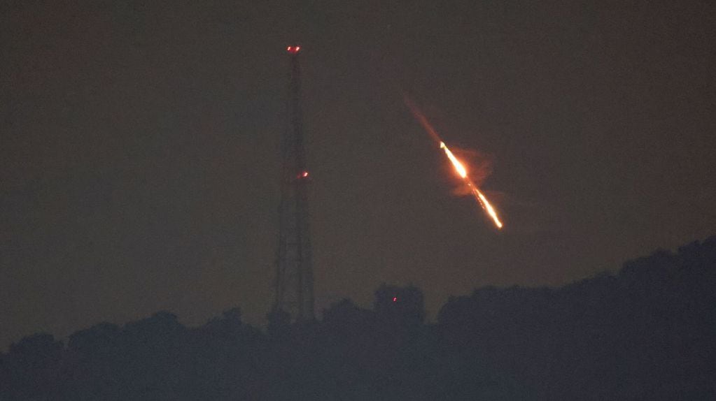 Imagen del ataque aéreo con drones y misiles de Irán a Israel