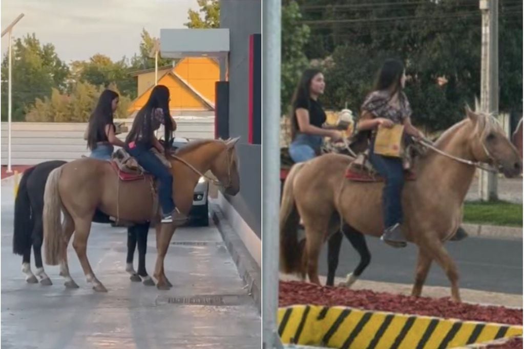 Talca lo hizo otra vez: jóvenes llegaron en caballo a comprar en Automac.
