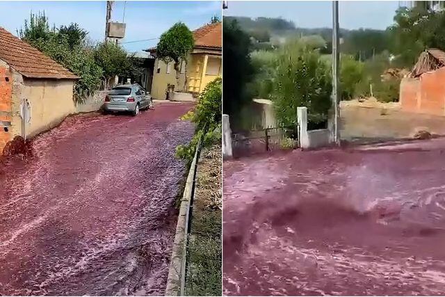 río de vino tinto casi inunda ciudad portuguesa