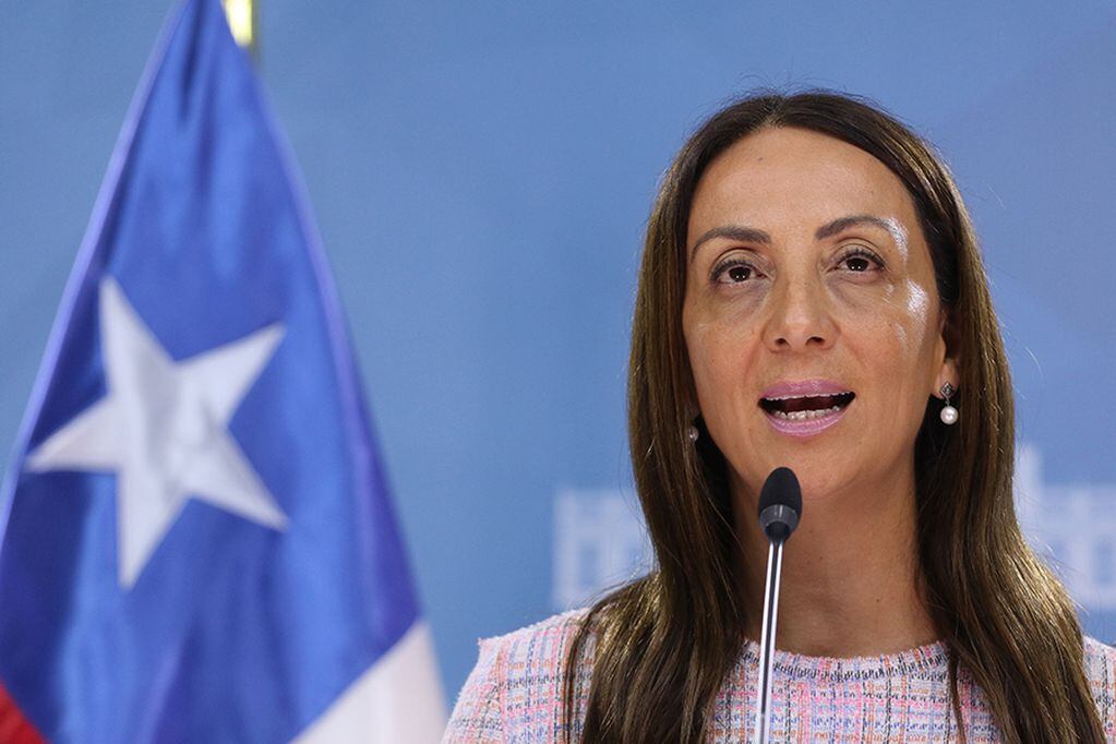 18 de abril de 2019/SANTIAGO 
La ministra Secretaria General de Gobierno, Cecilia Perez, habla tras el termino del Consejo de Gabinete.
FOTO: SEBASTIAN BELTRAN GAETE/AGENCIAUNO
