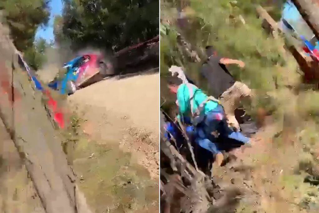 Espectador grabó el momento exacto del accidente en el Mundial de Rally que se disputa en el sur de Chile.