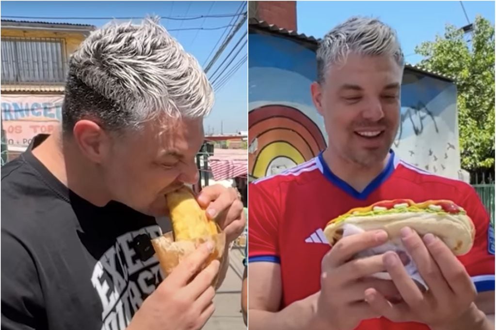 Youtuber español fue a probar comida callejera a Puente Alto: esta fue su reacción.