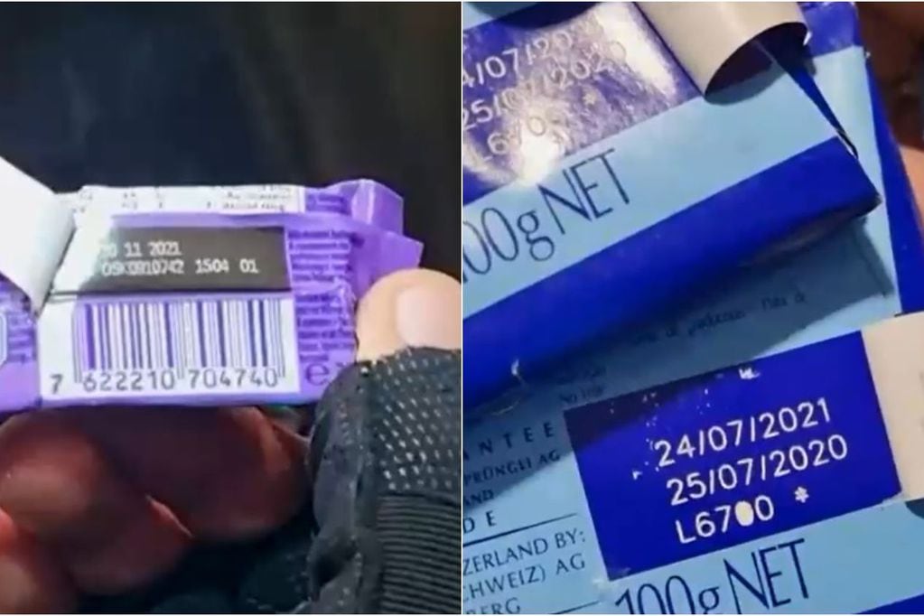 Llevaban dos años vencidos: descubren productos con etiquetas falsas comercializados por vendedores ambulantes en el Metro (Foto: Reportaje de CHV Noticias)