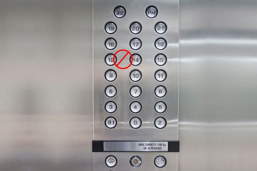 Ascensor sin el piso 13. Foto: Mowrey Elevator Company Inc.