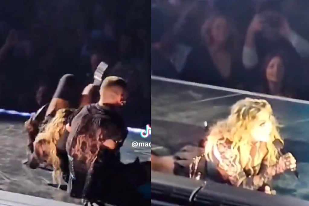 Madonna sufrió caída en pleno concierto y culparon al bailarín