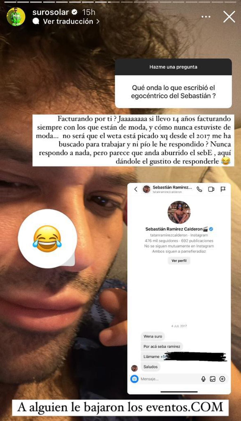 Suro Solar le responde a Sebastián Ramírez