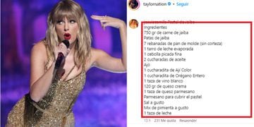 Llenan de recetas Insta de Taylor Swift por no venir a Chile