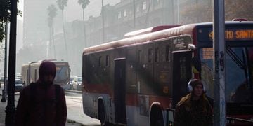 Neblina en el centro de Santiago