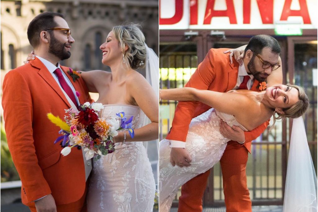 Cómo se ideó el llamativo traje naranjo que Nicolás Copano utilizó en su matrimonio con Lady Ganga. Fotos: Nicolás Copano / María José Castro.