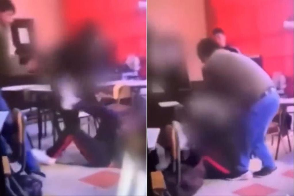 Un estudiante grabó la violenta pelea en el liceo de Lota.