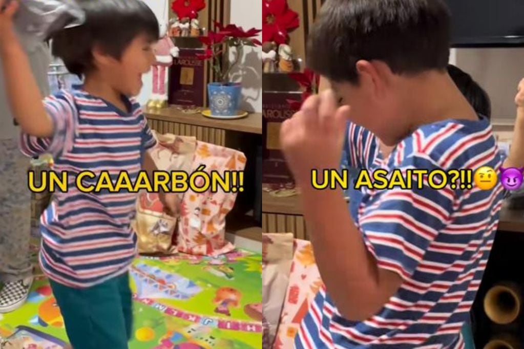 Niños se hacen viral por su divertida reacción al recibir carbón en Navidad