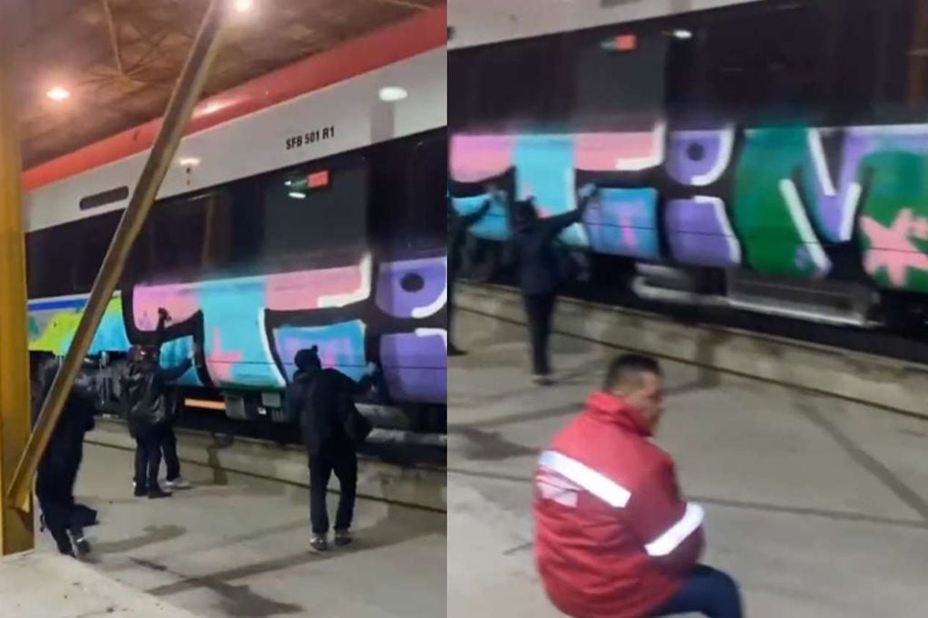 Al menos diez sujetos vandalizaron el nuevo tren de alta velocidad.