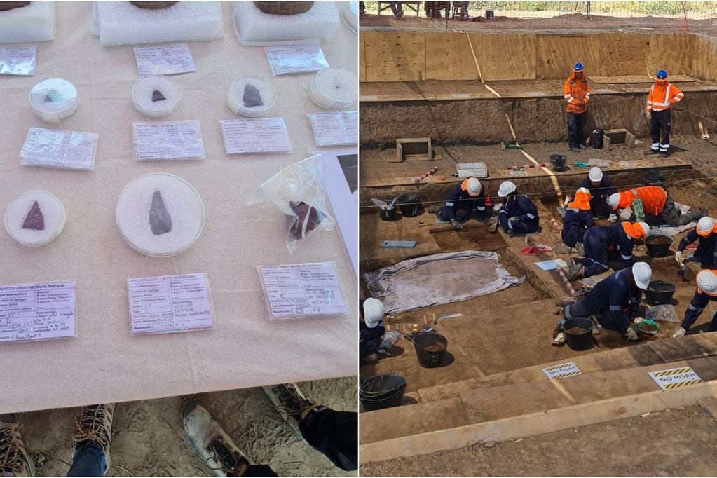 Metro de Santiago entregó detalles de los restos arqueológicos encontrados en excavación de Línea 7