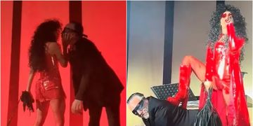 Lali Espósito sometió a latigazos a Fito Páez en erótico show de fiesta de disfraces