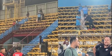 Hinchas de Deportes Iquique se quedan a limpiar el estadio después del partido