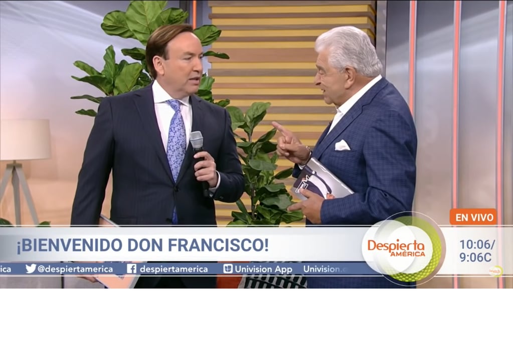Reencuentro entre Don Francisco y Javier Romero en programa Despierta America el 2021