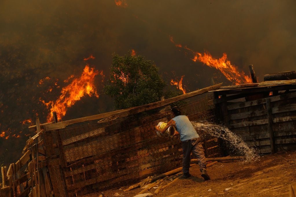 Incendios forestales causan daños en el sector Las Rosas de Quilpué, casas destruidas por el fuego
FOTO: DIEGO MARTIN/AGENCIAUNO