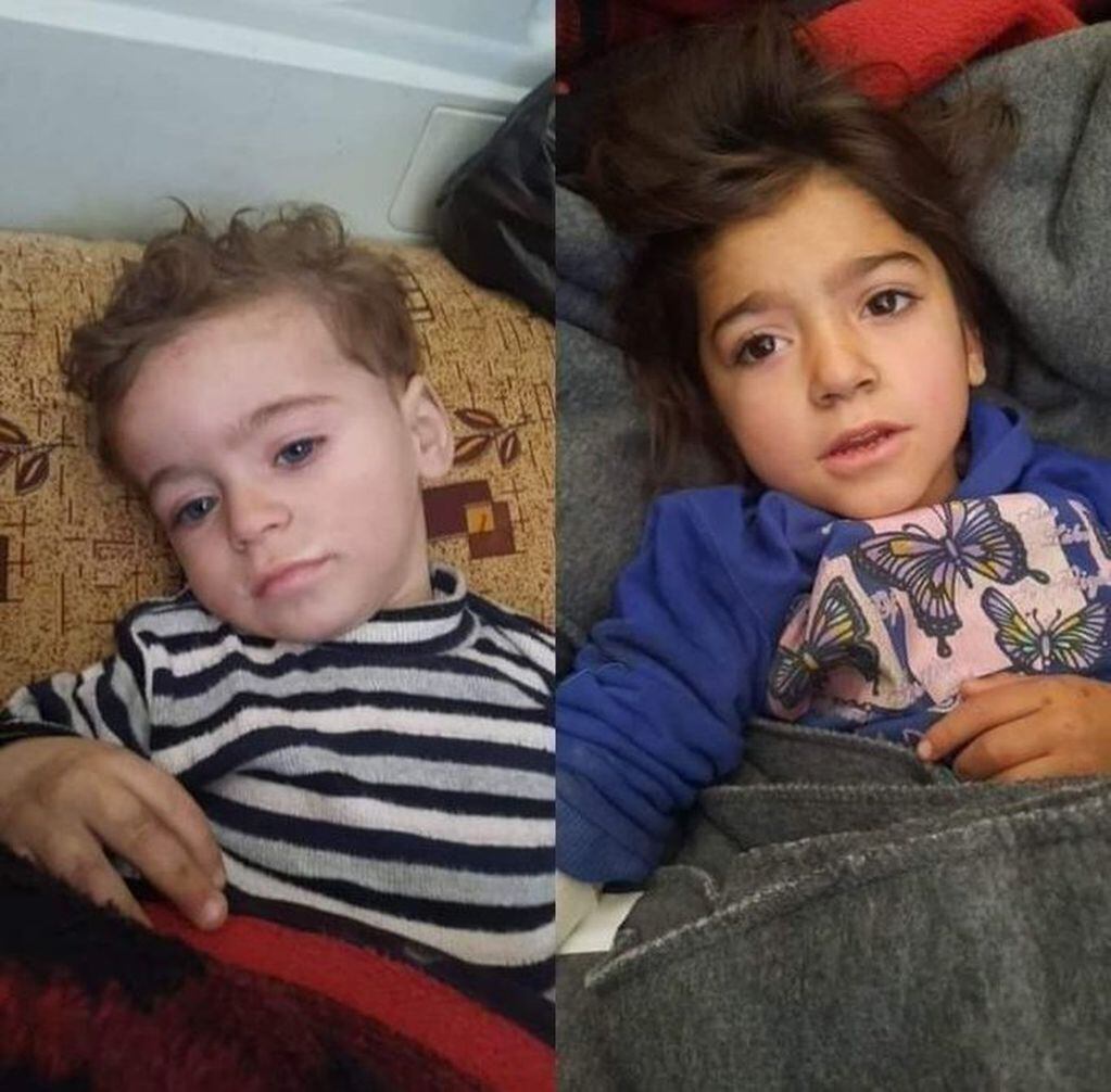 Niños rescatados en Siria