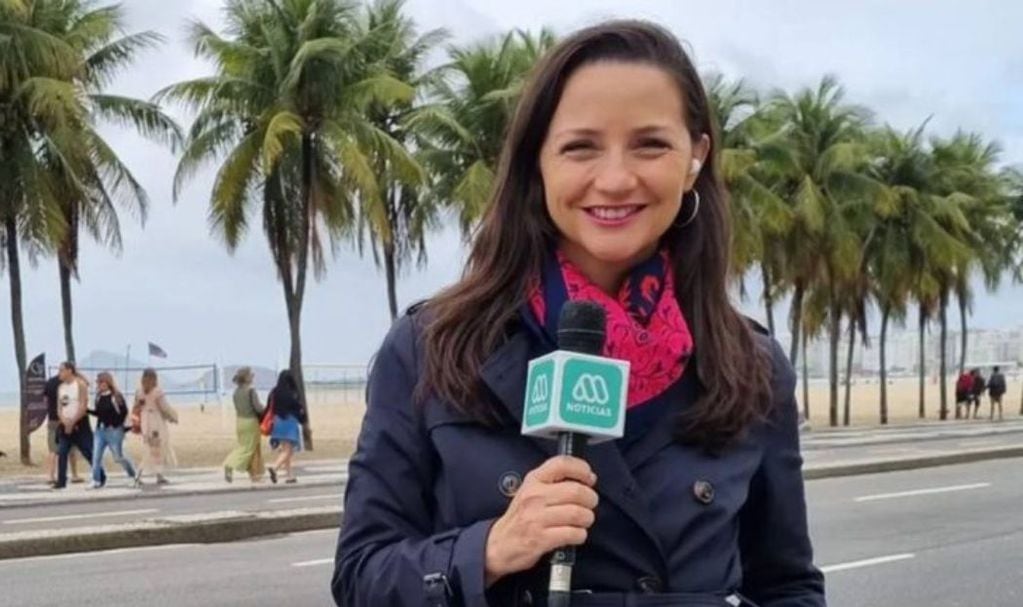 La periodista cubriendo las presidenciales de Brasil