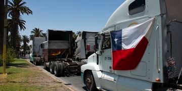 Camioneros bloquean la parte centrica de la ciudad de Arica.