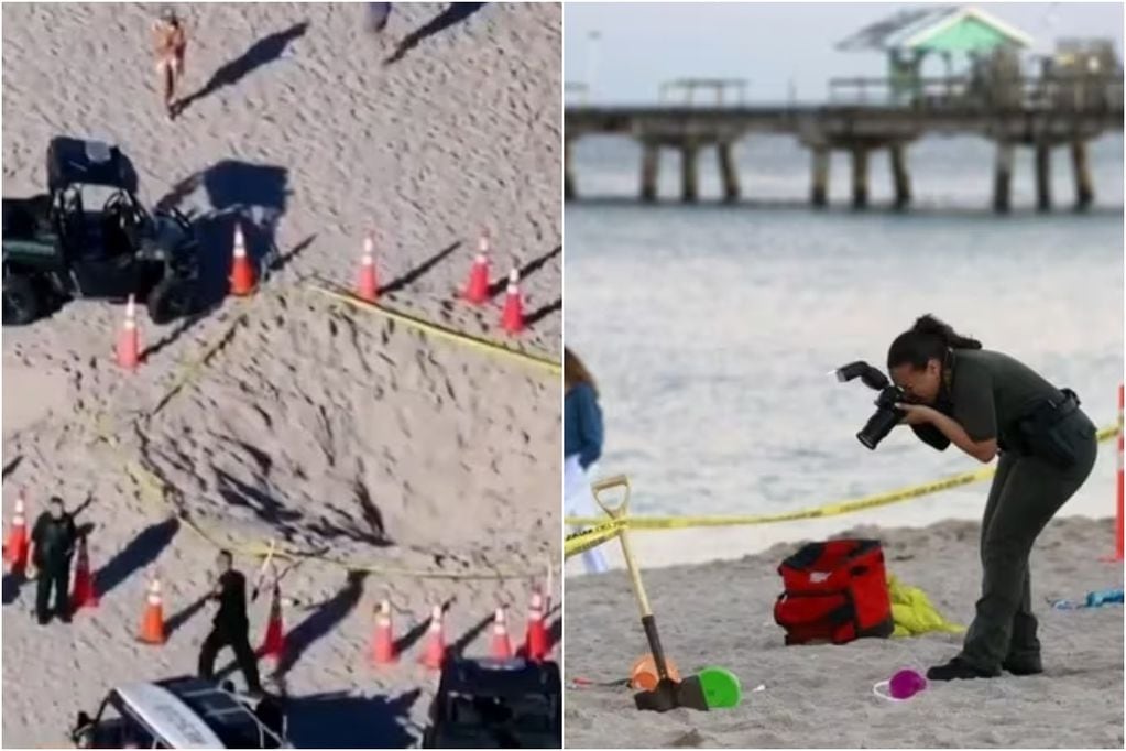 Horror en playa de Estados Unidos: niña murió enterrada en el hoyo que ella cavó en la arena