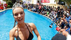 Protestas y un salto mortal: el recordado piscinazo de Kika Silva como reina de Viña 2017