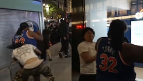 Ocuparon hasta una señalética de arma: la batalla campal en Nueva York entre hinchas de los Knicks