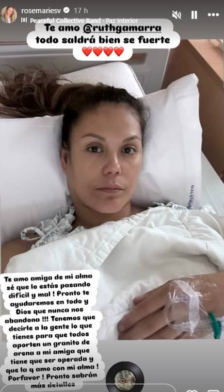 Rosemarie le dedicó una historia a su amiga Ruth Gamarra en medio de su delicado momento de salud.
