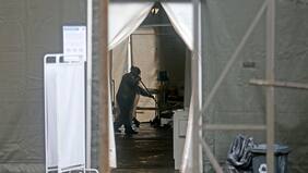 Lluvia entró en carpa de pacientes con Covid-19