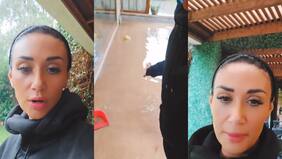 Pamela Díaz mostró las consecuencias de la lluvia en su hogar: agua casi llegó a su dormitorio